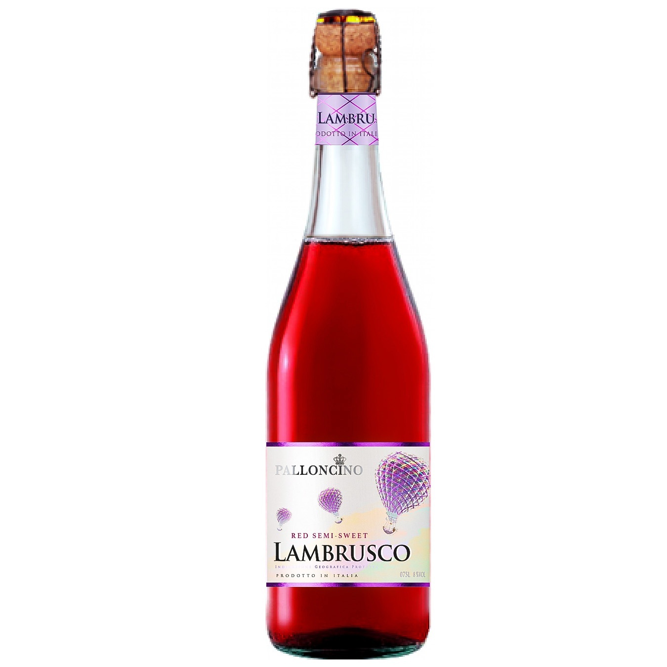 

Вино игристое Palloncino Lambrusco красное полусладкое 0,75л