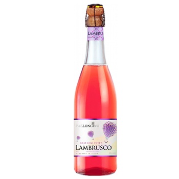 Вино игристое Palloncino Lambrusco розовое полусладкое 0,75л - купить, цены на Auchan - фото 1