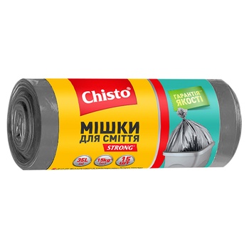 Мішки для сміття Chisto Strong 15шт*35л - купити, ціни на ULTRAMARKET - фото 1