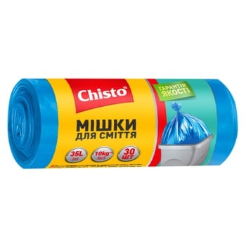 Мешки для мусора Chisto крепкие 30шт*35л - купить, цены на Auchan - фото 1