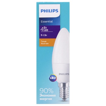 Лампочка Philips LED E14 4вт жовта - купити, ціни на - фото 2