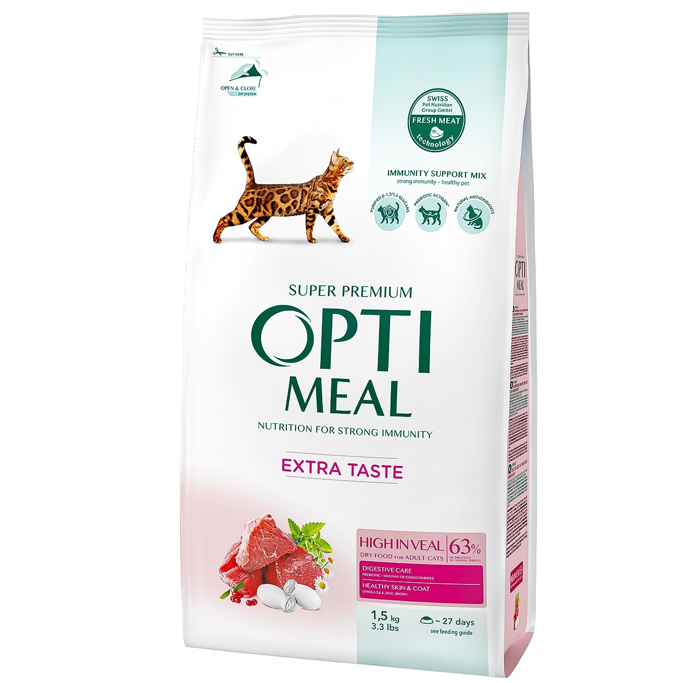 

Корм сухой Optimeal с телятиной для кошек 1,5кг