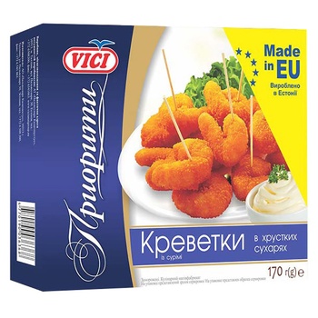 Креветки Vici мини с сурими в панировке замороженные 170г - купить, цены на Auchan - фото 1