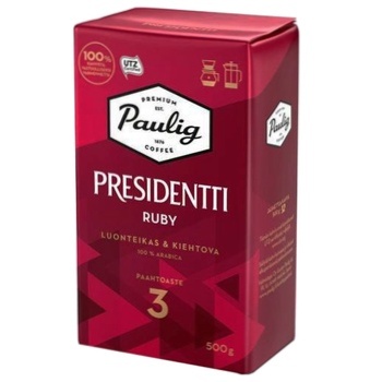 Кава Paulig Presidentti Ruby мелена 500г - купити, ціни на МегаМаркет - фото 1