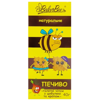 Печиво BakerBee натуральне галетні чіпси з цибулею та кропом 40г - купить, цены на Grono - фото 2