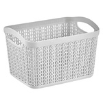 Ucsan Plastic Knit Rectangular Gray Metallic Basket 3.3l