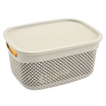 Ucsan Plastic Drop Rectangular Basket with Lid 6.6l