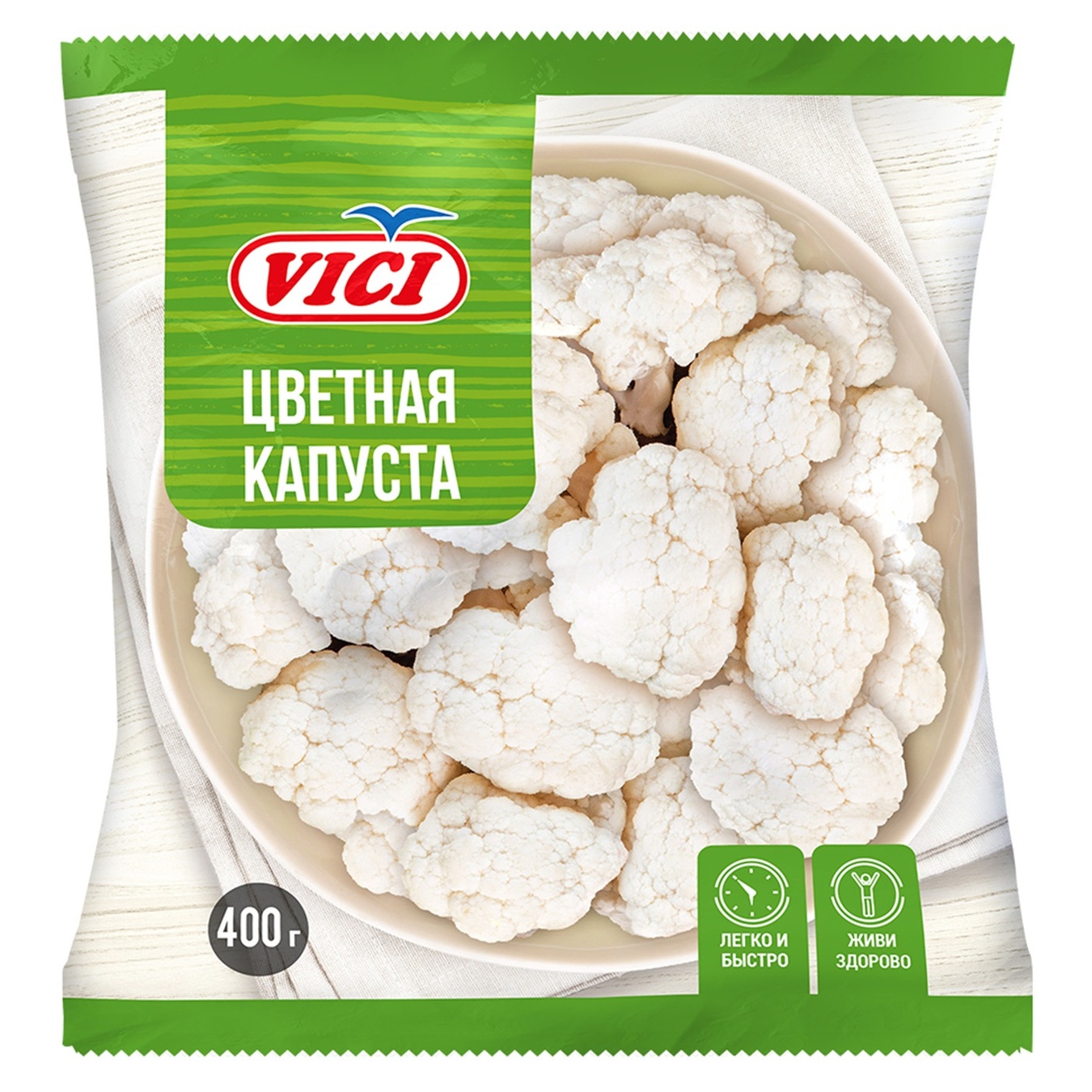 

Капуста цветная Vici быстрозамороженная 400г