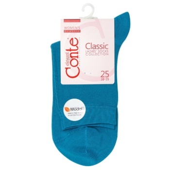 Conte Elegant Classic Women's Socks s.23 Dark Turquoise - buy, prices for COSMOS - photo 1