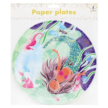 Koopman Mermaid Paper Plates Set 8pcs 22.8cm