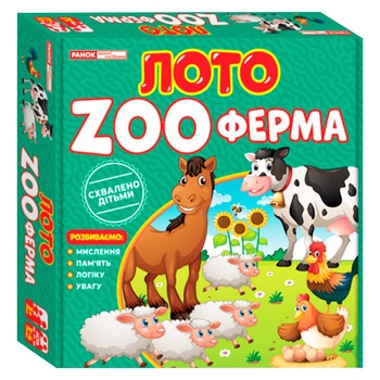 Гра настільна Ранок Лото ZOO ферма - купити, ціни на Восторг - фото 1