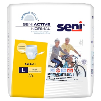 Seni Active Normal Elastic Diaposable Underwear L 30pcs - buy, prices for METRO - photo 2