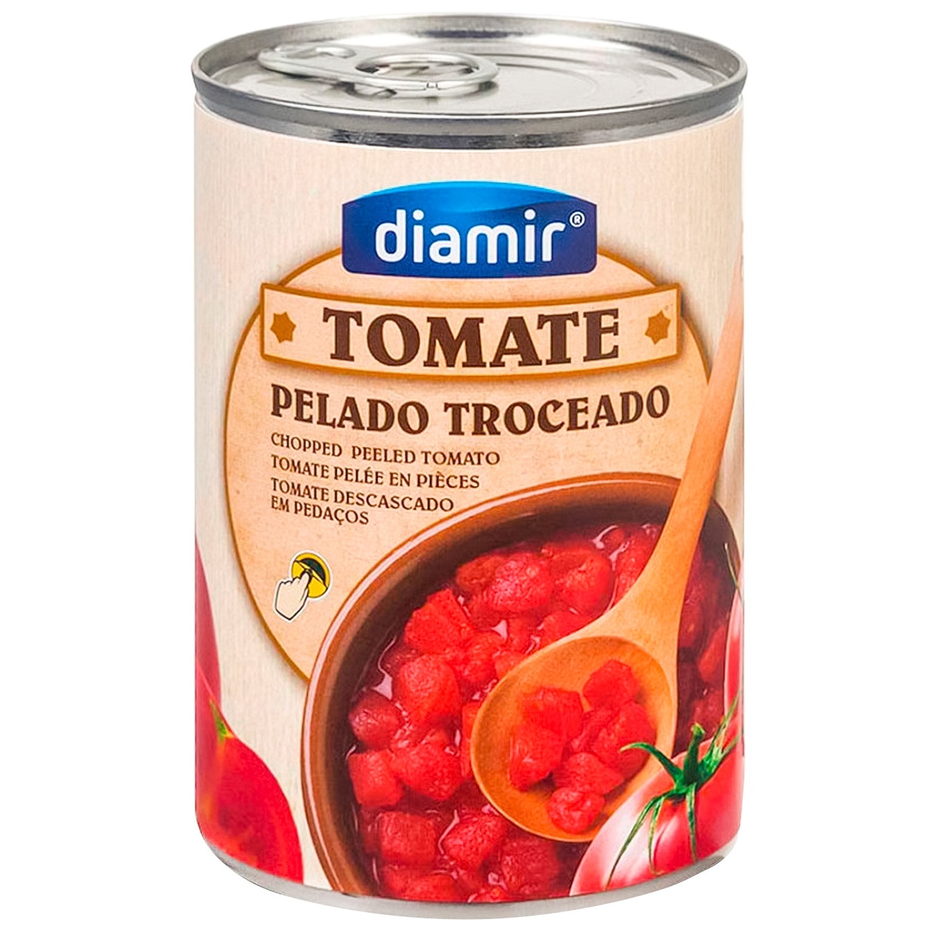 

Томаты Diamir очищенные резанные 390г
