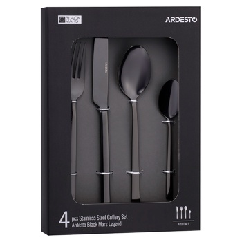 Ardesto Black Mars Legend Cutlery Set 4 items - buy, prices for - photo 1