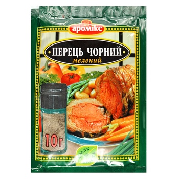 Приправа Аромікс Перець чорний мелений 10г - купити, ціни на ULTRAMARKET - фото 1