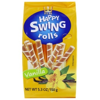 Вафельні трубочки Flis Swing з ванільною начинкою 150г - купити, ціни на - фото 1