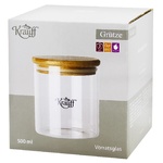 Krauff Glass Jar for Loose with Bamboo Lid 10cm 0.5l