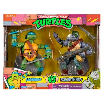 TMNT Leonardo vs Rocksteady Game Set 15cm