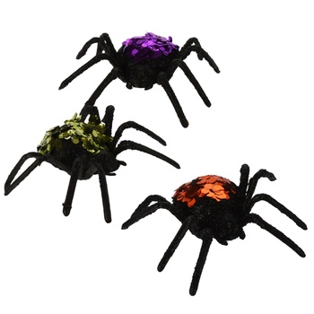 Набор декоративных пауков с пайетками в ассортименте - купить, цены на Auchan - фото 1