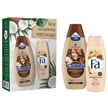 Schauma & Fa Coconut Shampoo 400ml + Shower Gel 250ml Gift Set - buy, prices for EKO Market - photo 1