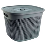 Ucsan Plastic Drop Square Basket with Lid 36l