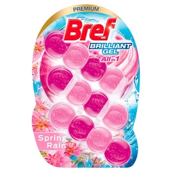 Bref Spring Rain Brilliant Gel Toilet Block 42g*3pcs - buy, prices for METRO - photo 1