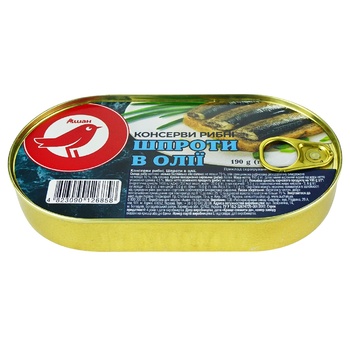 Шпроти Auchan в олії 190г - купити, ціни на - фото 1