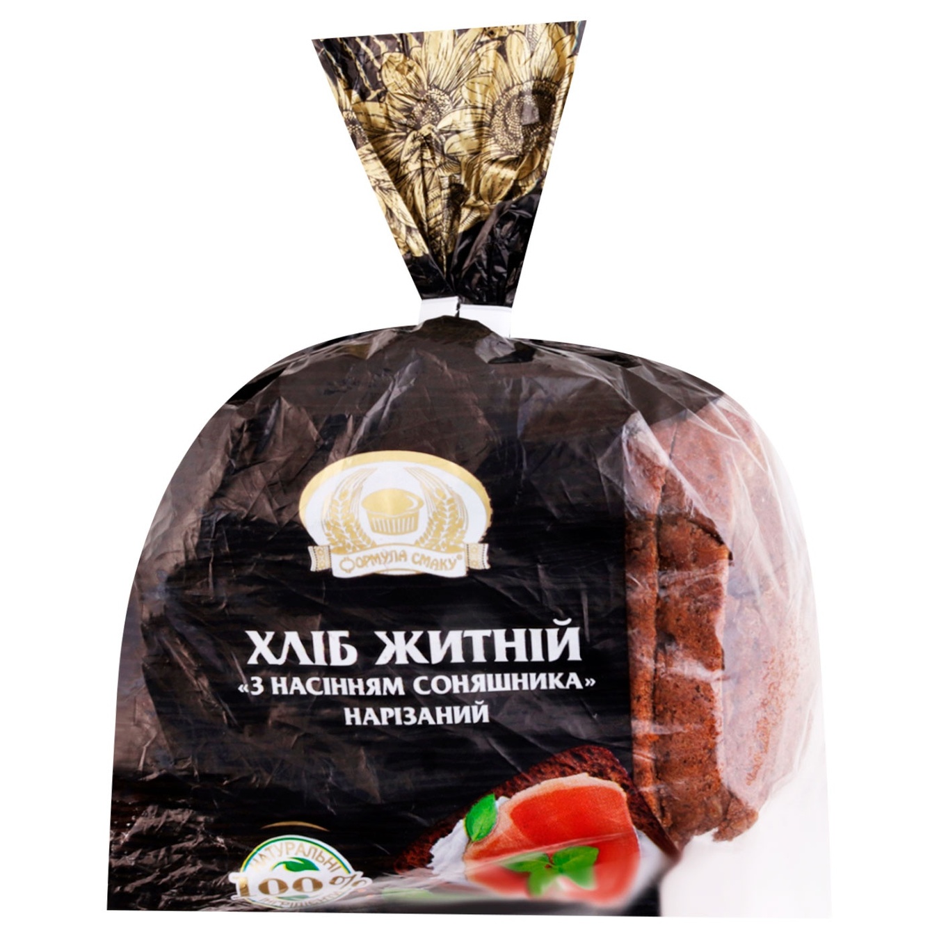 

Хлеб Формула Вкуса Ржаной с семенами подсолнуха нарезанный 400г