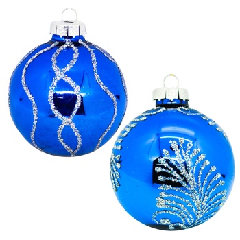 Christmas Ball Graphics Blue 65mm