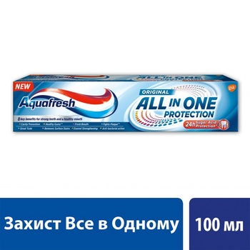 Зубная паста Aquafresh Комплексная защита всего зуба 100мл - купить, цены на Auchan - фото 4