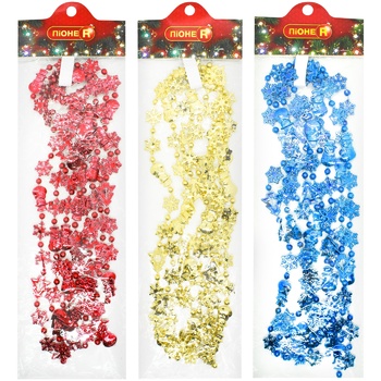 Necklace for the Christmas Tree Pioneer Snowman + Snowflake 2.7m in assortment - buy, prices for - photo 1