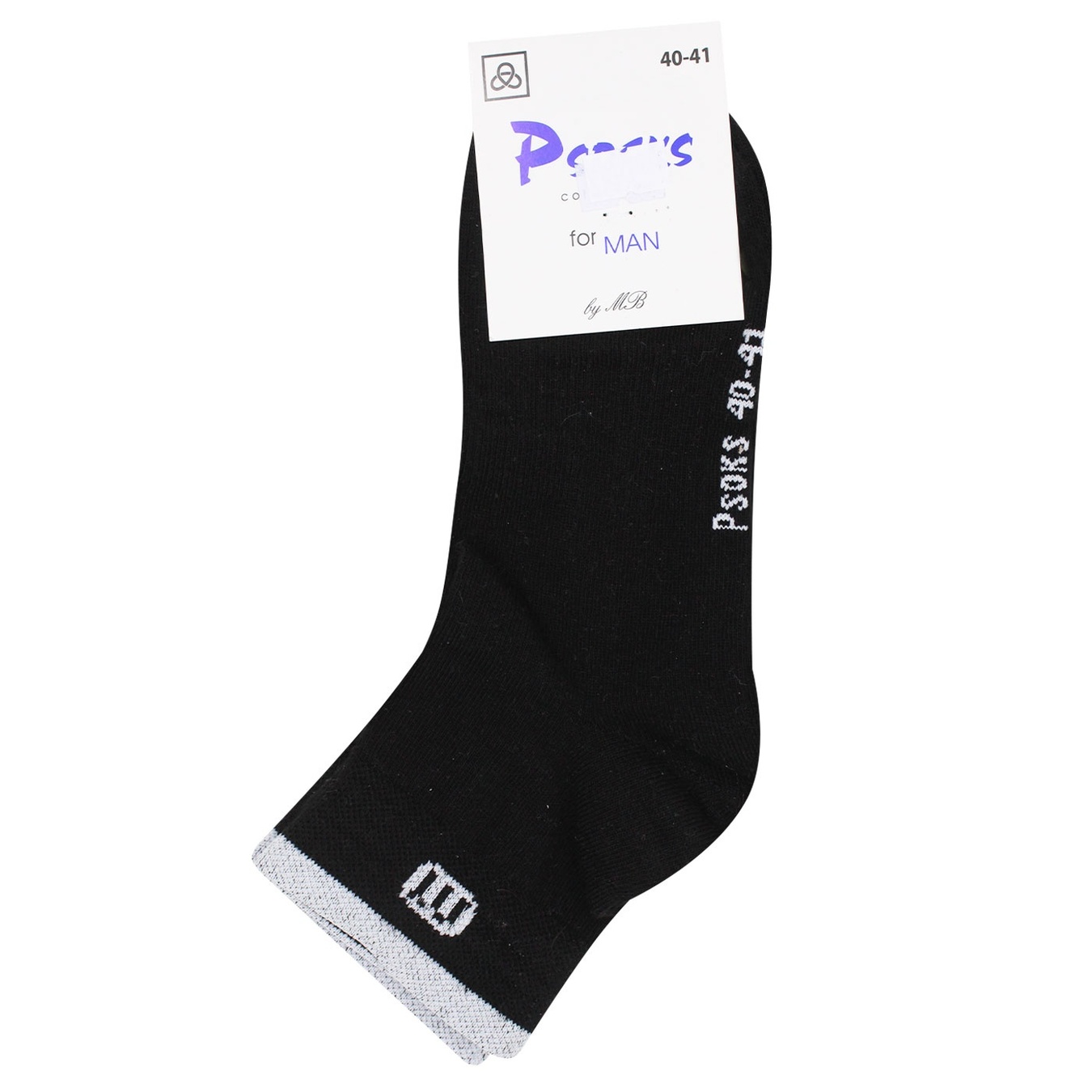 

Шкарпетки чол. PSocks Комфорт Спорт Лого на обідку чорні 40-41