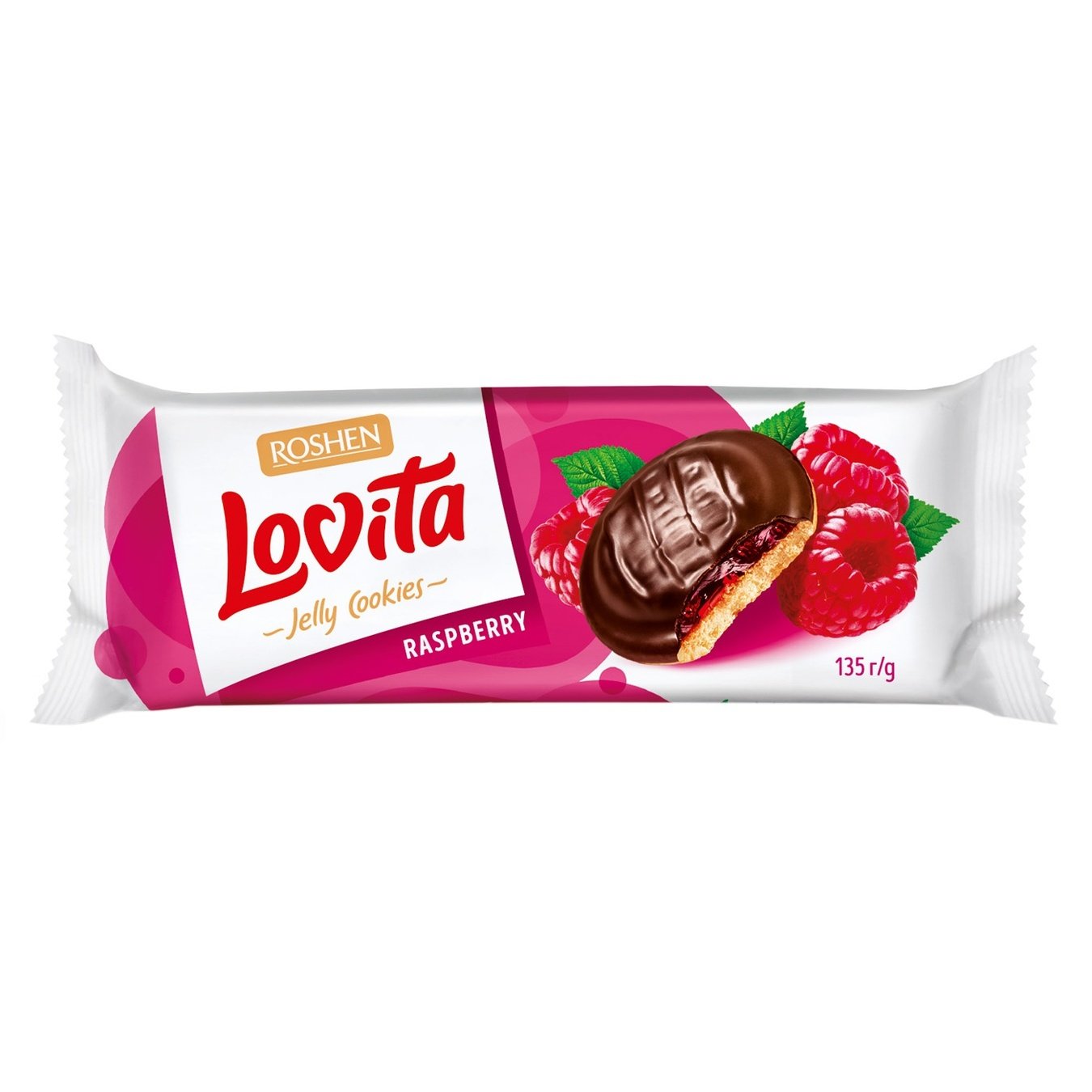 

Печенье Roshen Lovita с желейной начинкой со вкусом малины 135г