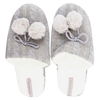 Twins Gray Women's Slippers with Pompoms 36-40s - buy, prices for - photo 1
