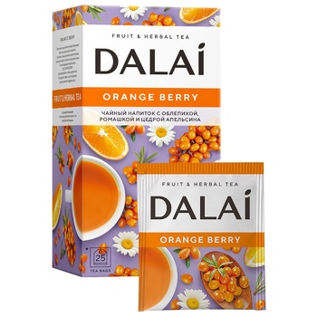 Чай Dalai Orange Berry облепиха + ромашка + цедра апельсина 25х1,2г - купить, цены на МегаМаркет - фото 1