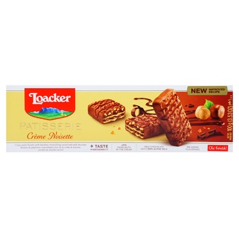 Вафлі Loacker 100 г Gran Pasticceria з горіх. кремом. у молоч. шок. (Італія) И723