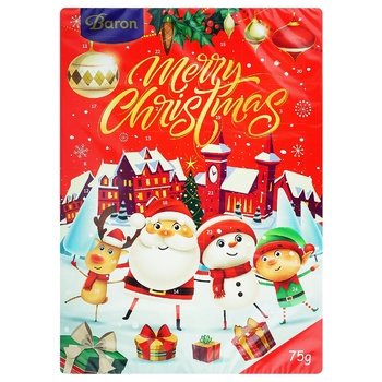 Baron Merry Christmas Advent Calendar 75g