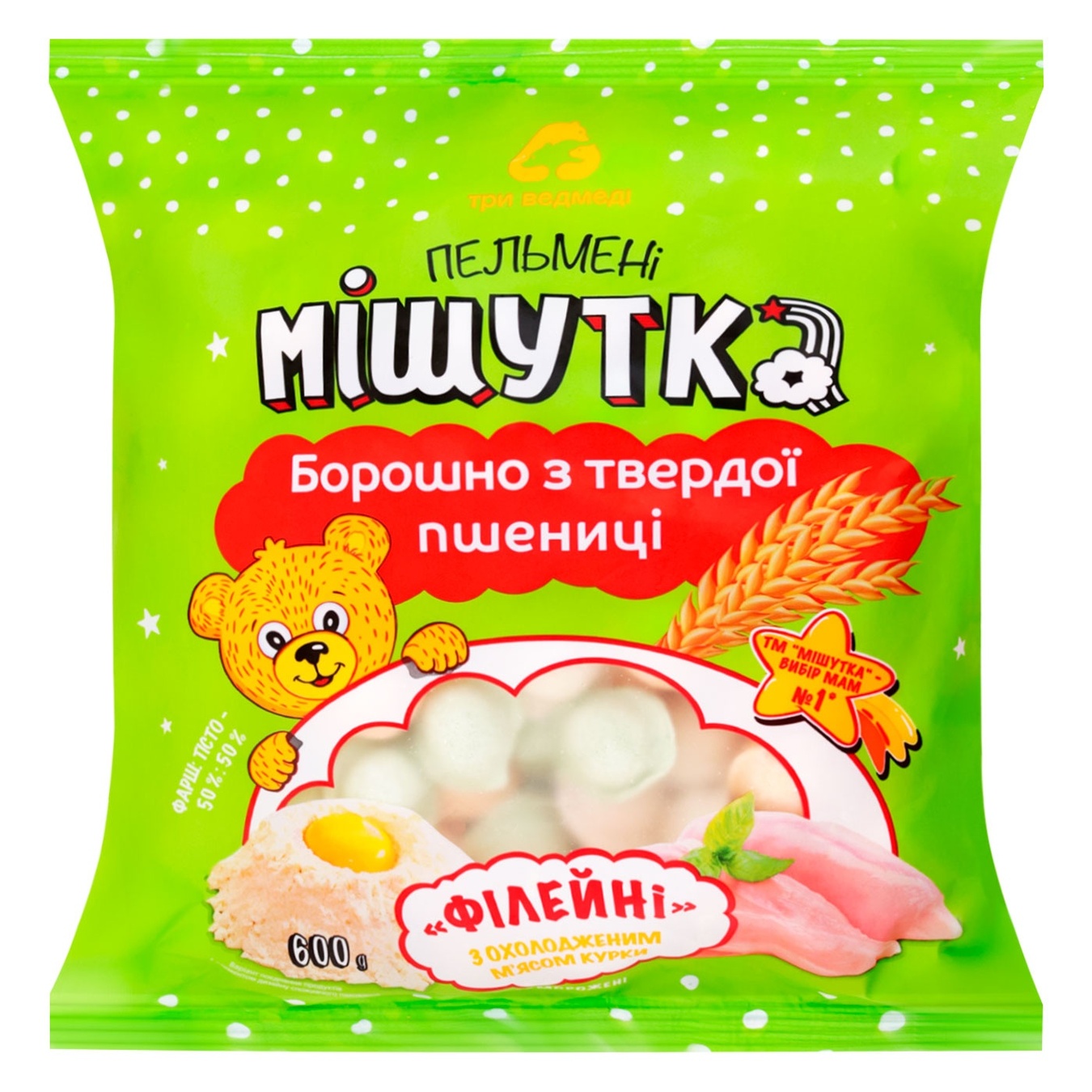 

Пельмени Три Медмедя Мишутка Филейные куриные 600г