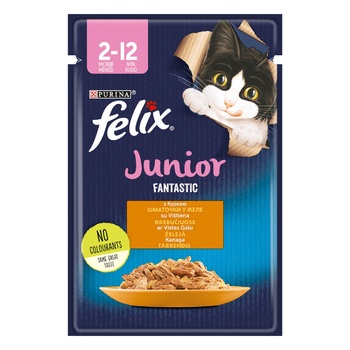 Корм Felix Fantastic Junior курка вологий для котів 85г - купити, ціни на METRO - фото 1