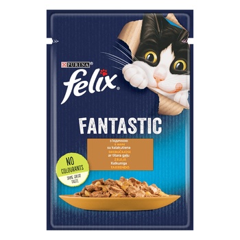 Корм Felix Fantastic з індичкою в желе для котів 85г