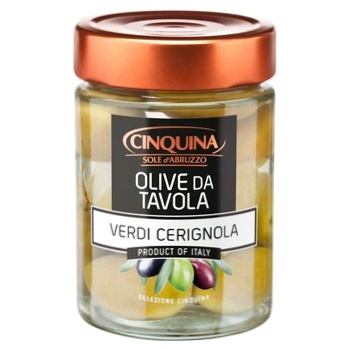 Cinquina Verdi Cerignola Olives with Stone 314g - buy, prices for Vostorg - photo 1