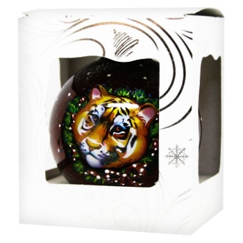 Украшение Шар ёлочный Символ года 100мм - купить, цены на МегаМаркет - фото 3