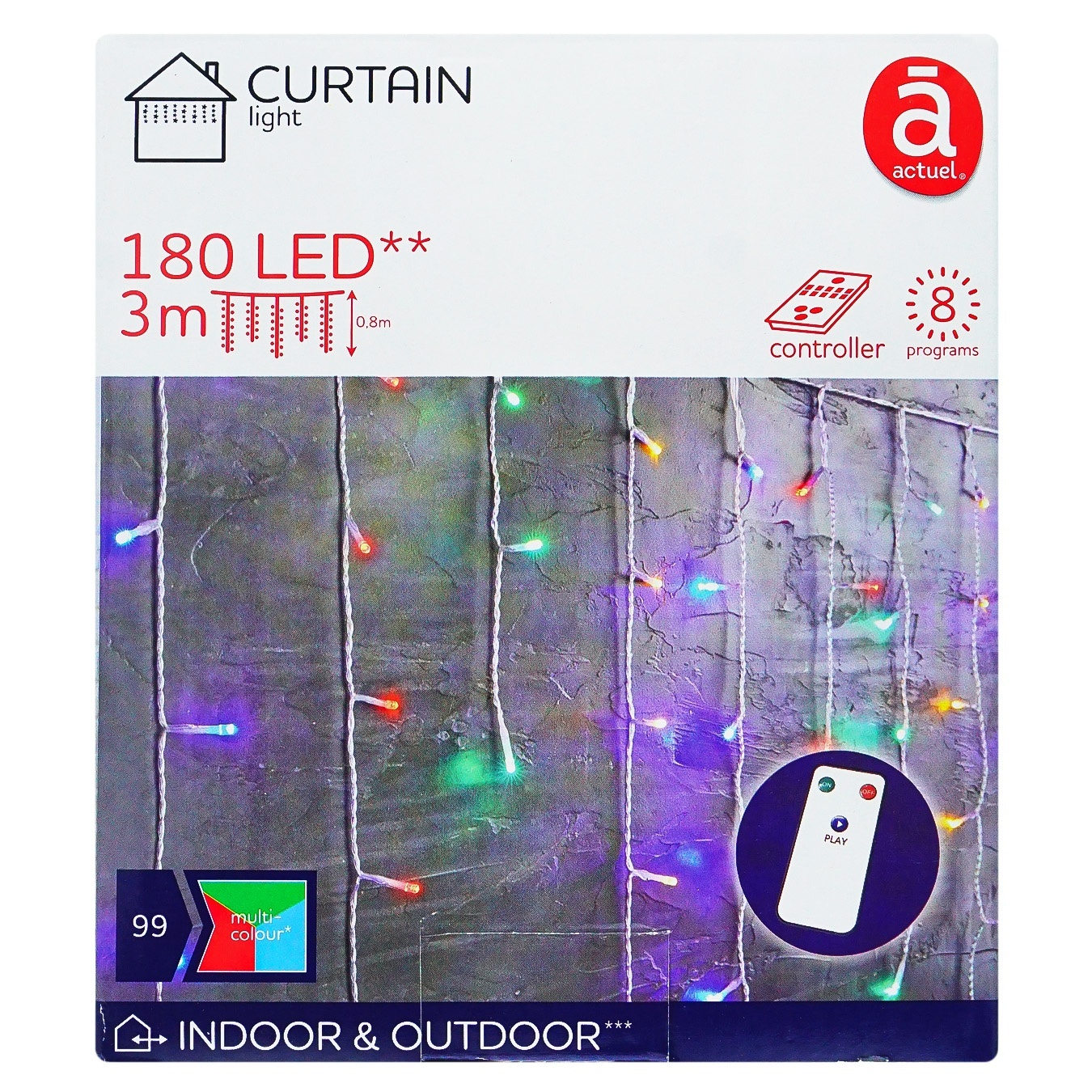

Гирлянда Actuel 180 LED Штора 8 программ 3м