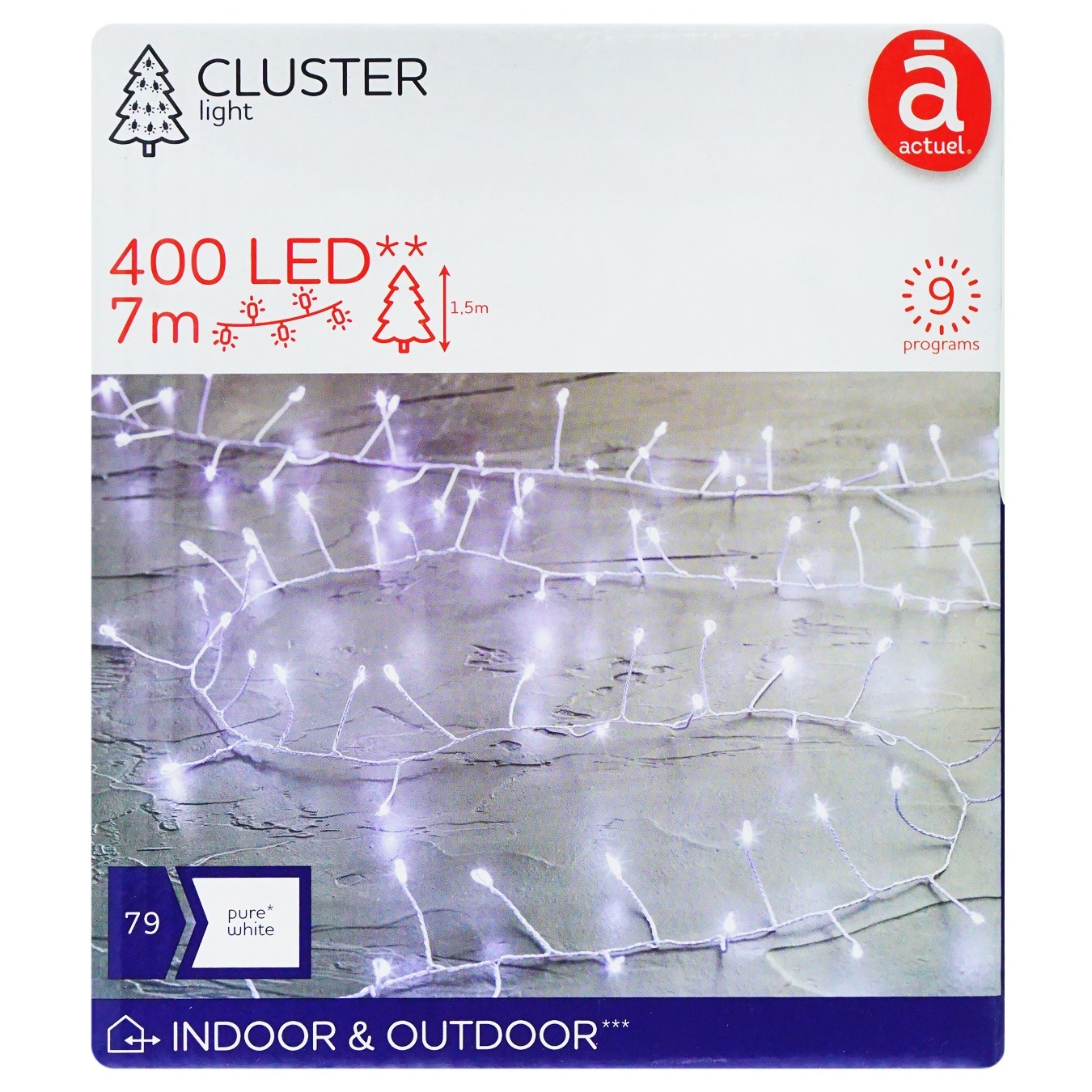 

Гирлянда Actuel 400 LED белая 9 программ 7м