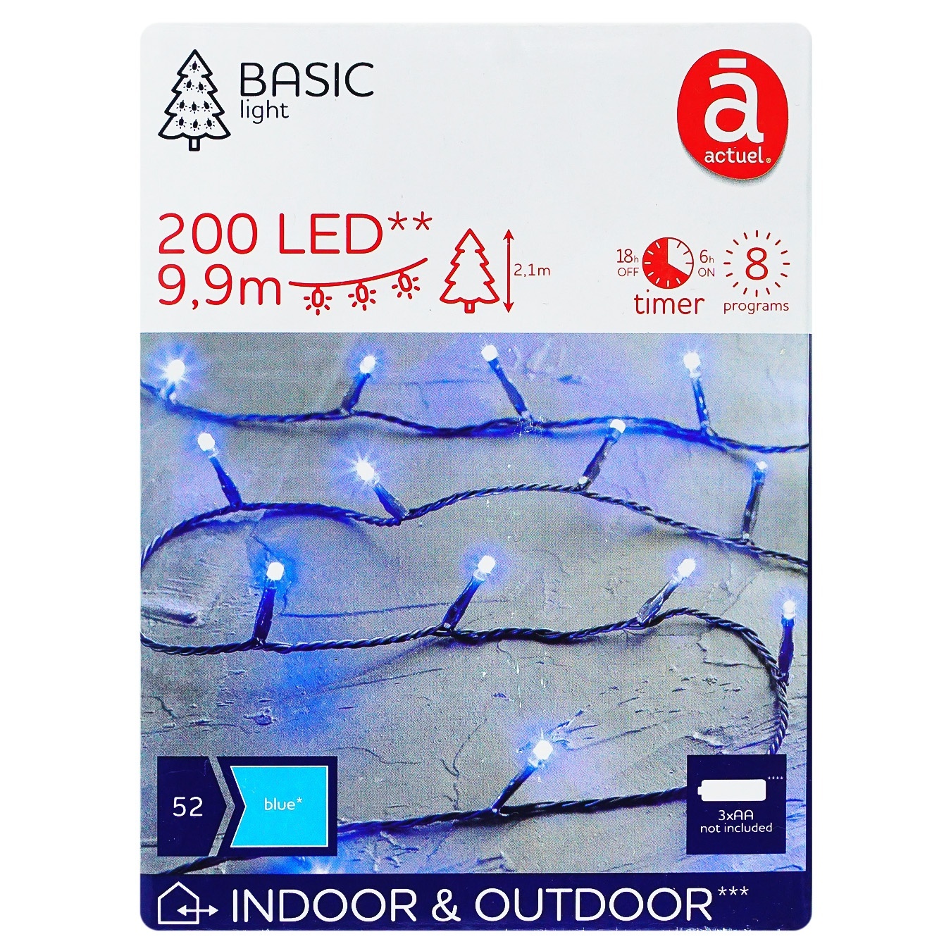 

Гирлянда Actuel 200 LED синяя 8 программ 9,9м