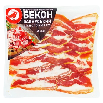 Бекон Ашан Баварский сырокопченый 150г - купить, цены на Auchan - фото 1