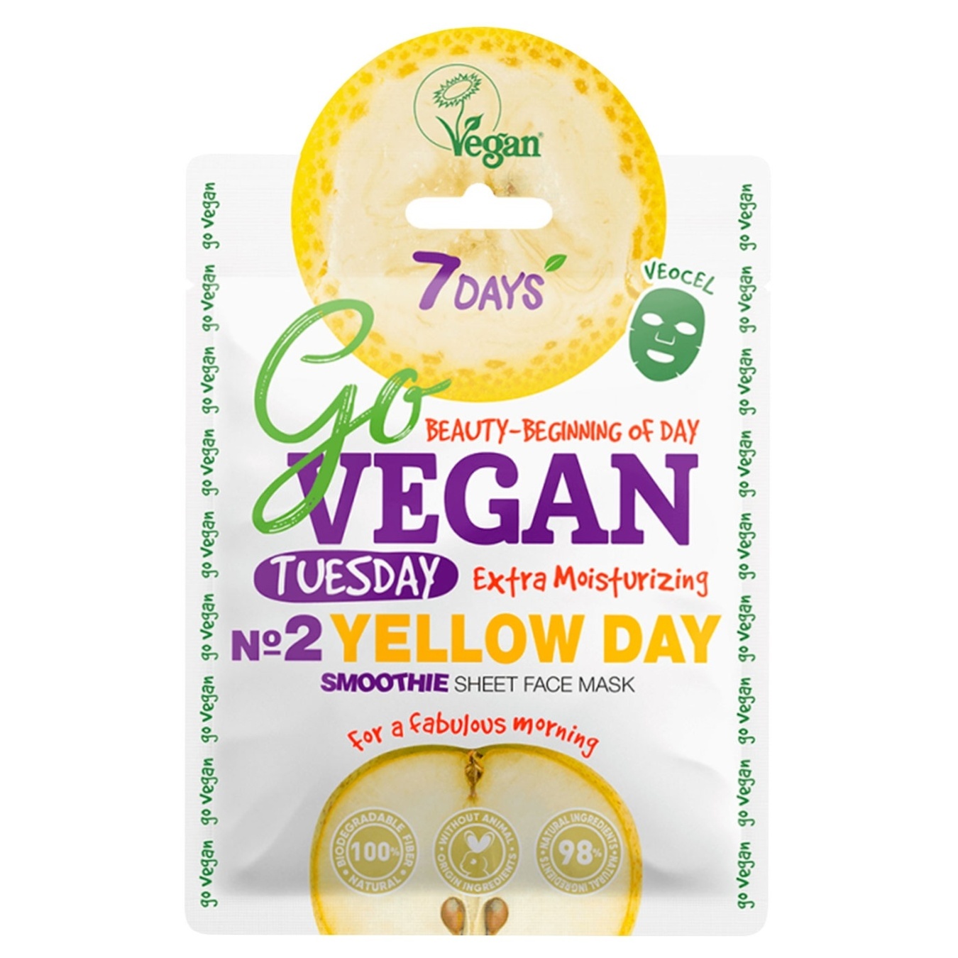 

Маска для лица 7Days Vegan Tuesday Yellow Day тканевая увлажняющая 25г