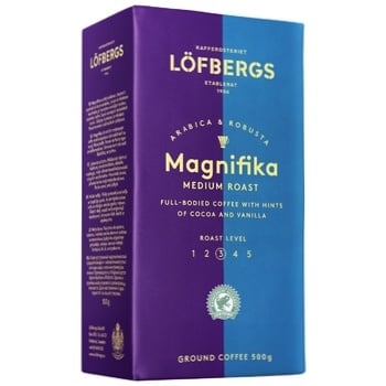 Кофе Lofbergs Magnifika молотый 500г - купить, цены на Auchan - фото 1