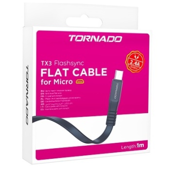 Кабель USB-m Tornado TX3 Flat (2.4A/1m) Micro black 5331