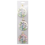 Koopman Balls with Birds Set of Christmas Decorations 3pcs